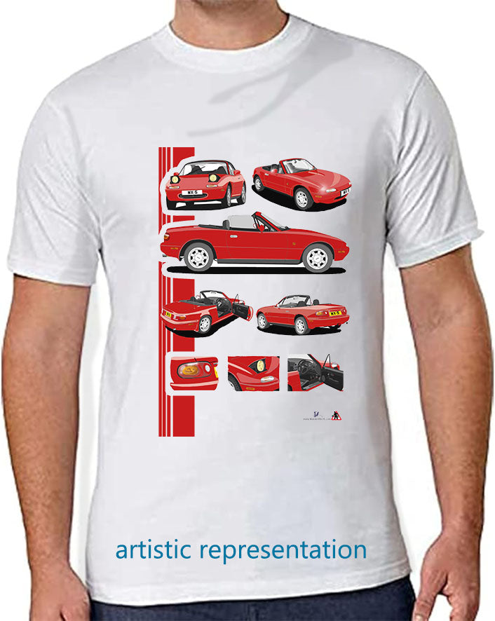 Mazda MX-5 Mk1 in Red T Shirt