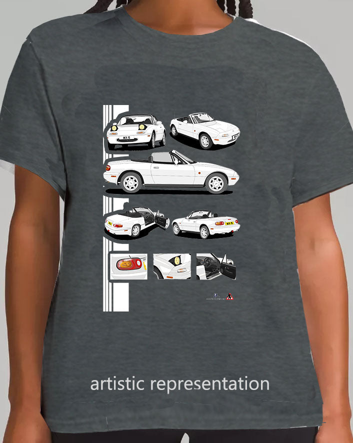 Mazda MX-5 Mk1 in White T Shirt