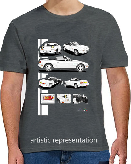 Mazda MX-5 Mk1 in White T Shirt