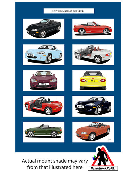 Mazda MX-5 Mk2.5 A4 Art Print