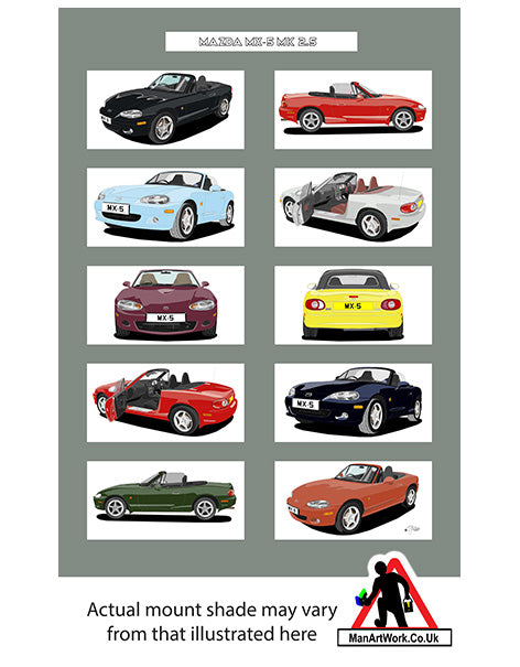 Mazda MX-5 Mk2.5 A4 Art Print