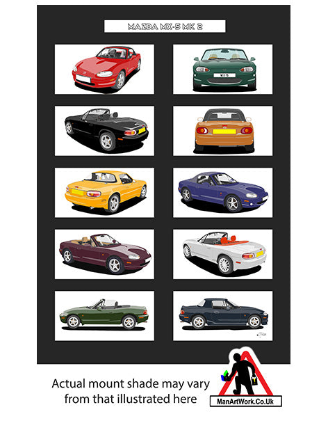 Mazda MX-5 Mk2 A4 Art Print