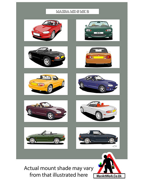 Mazda MX-5 Mk2 A4 Art Print