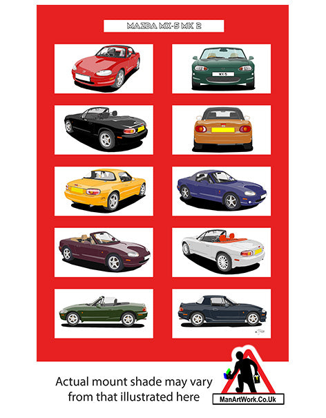 Mazda MX-5 Mk2 A4 Art Print