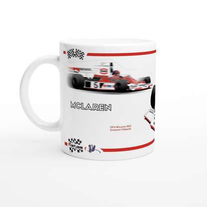 McLaren M23 1974 F1 Motor Racing Art Mug