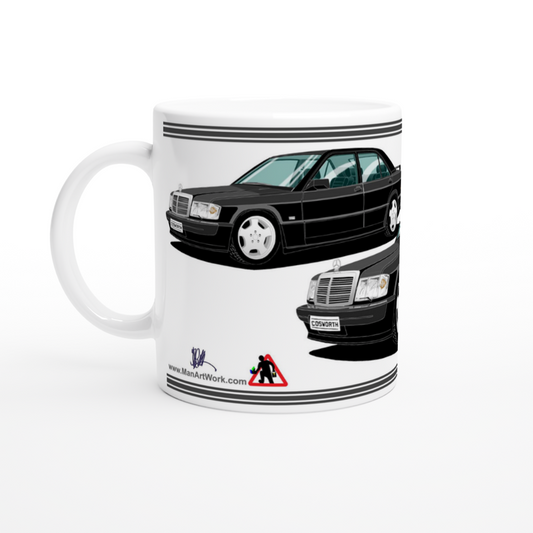 Mercedes 190E Cosworth in Black Art Mug