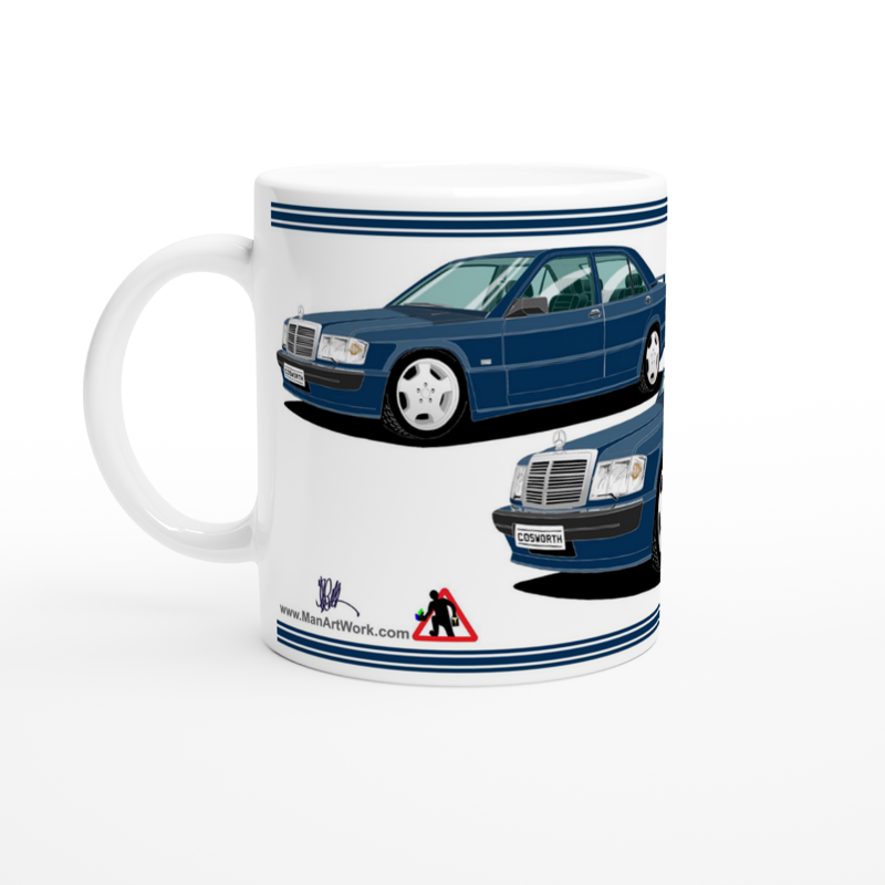 Mercedes 190E Cosworth in Blue Art Mug