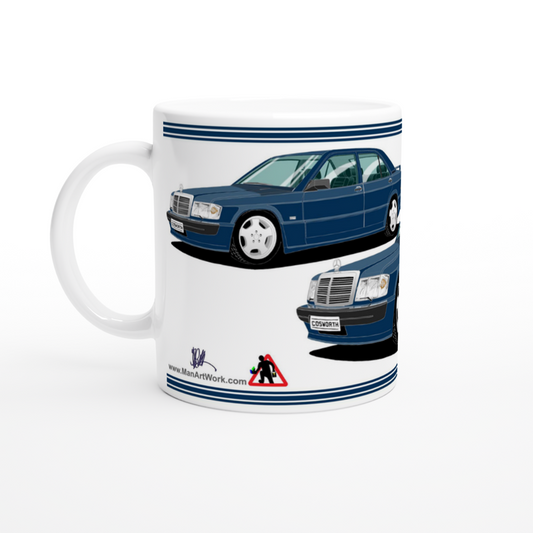 Mercedes 190E Cosworth in Blue Art Mug