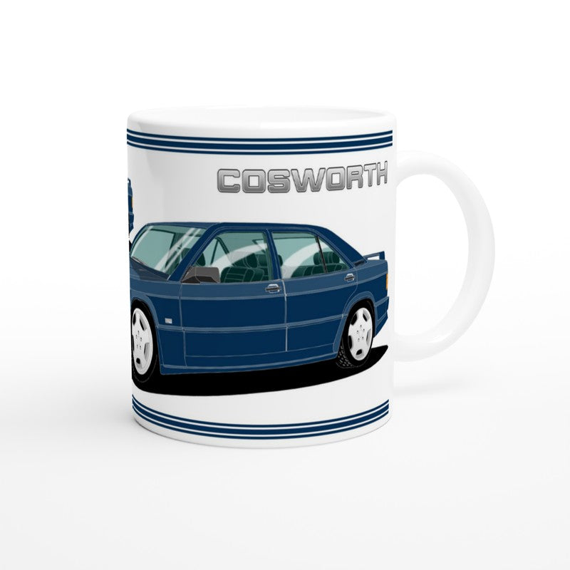 Mercedes 190E Cosworth in Blue Art Mug