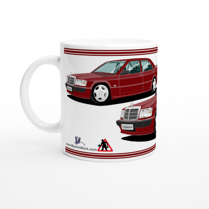 Mercedes 190E Cosworth in Red Art Mug