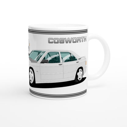 Mercedes 190E Cosworth in Silver Art Mug