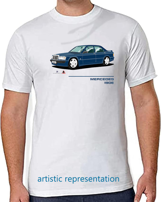 Mercedes 190E Cosworth in Blue T Shirt