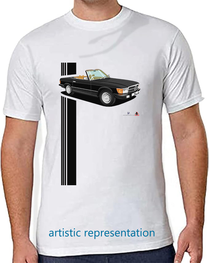 Mercedes SL (R107) in Black and Tan T Shirt