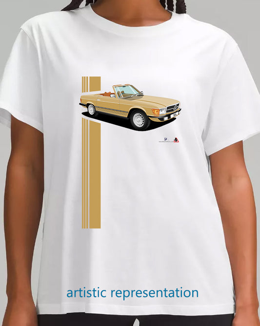 Mercedes SL (R107) in Gold and Brown T Shirt