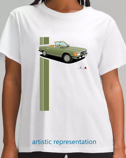 Mercedes SL (R107) in Green and Tan T Shirt