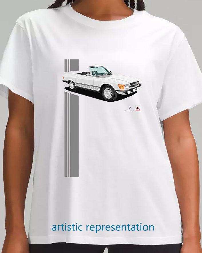 Mercedes SL (R107) in Silver and Black T Shirt