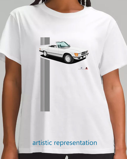 Mercedes SL (R107) in Silver and Black T Shirt