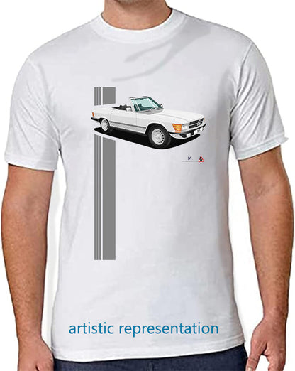 Mercedes SL (R107) in Silver and Black T Shirt