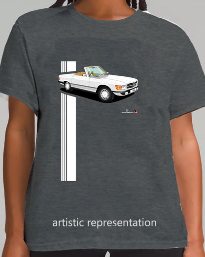 Mercedes SL (R107) in White and Beige T Shirt