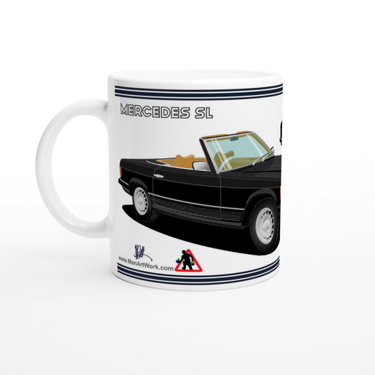 Mercedes R107 SL in Black Art Mug