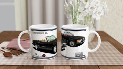 Mercedes R107 SL in Black Art Mug