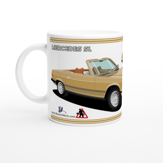 Mercedes R107 SL in Gold Art Mug