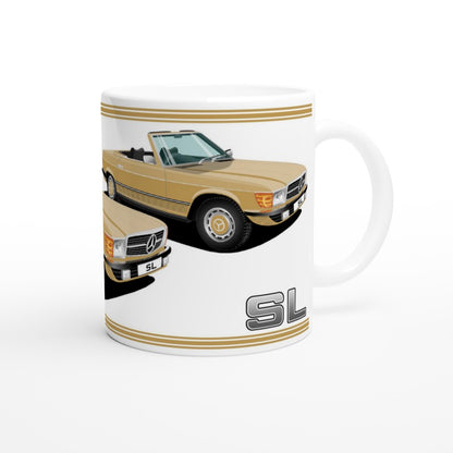 Mercedes R107 SL in Gold Art Mug