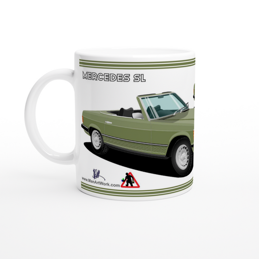 Mercedes R107 SL in Green Art Mug