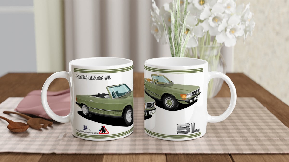 Mercedes R107 SL in Green Art Mug