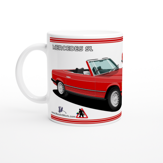 Mercedes R107 SL in Red Art Mug