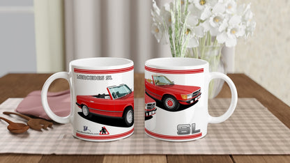 Mercedes R107 SL in Red Art Mug