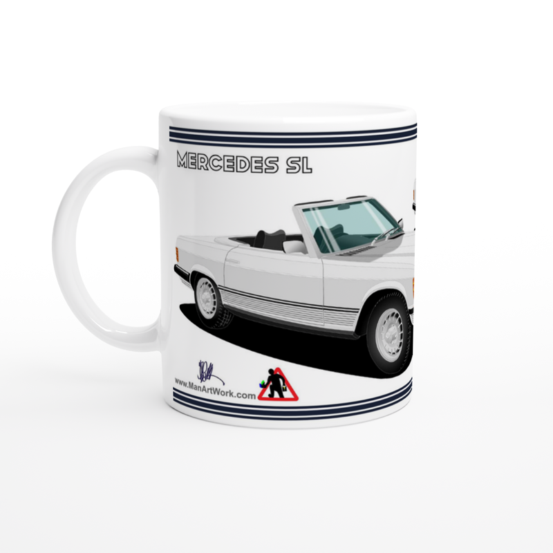 Mercedes R107 SL in Silver Art Mug