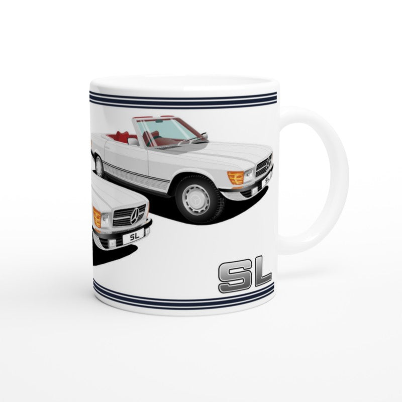 Mercedes R107 SL in Silver Art Mug