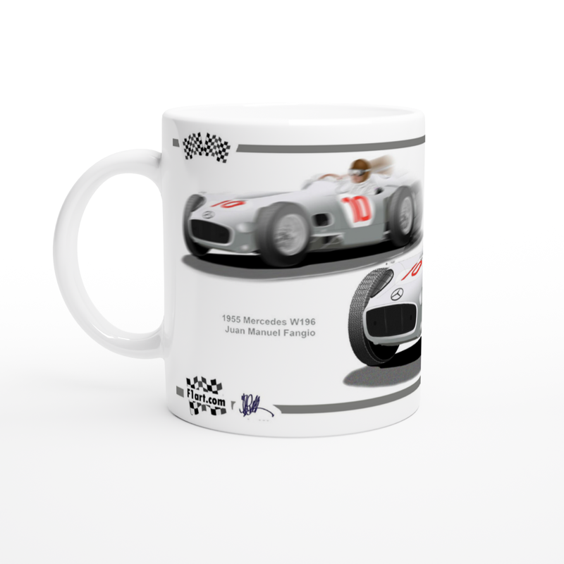 Mercedes W196 Fangio F1 Motor Racing  Art Mug