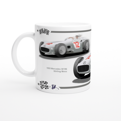 Mercedes W196 Moss F1 Motor Racing Art Mug