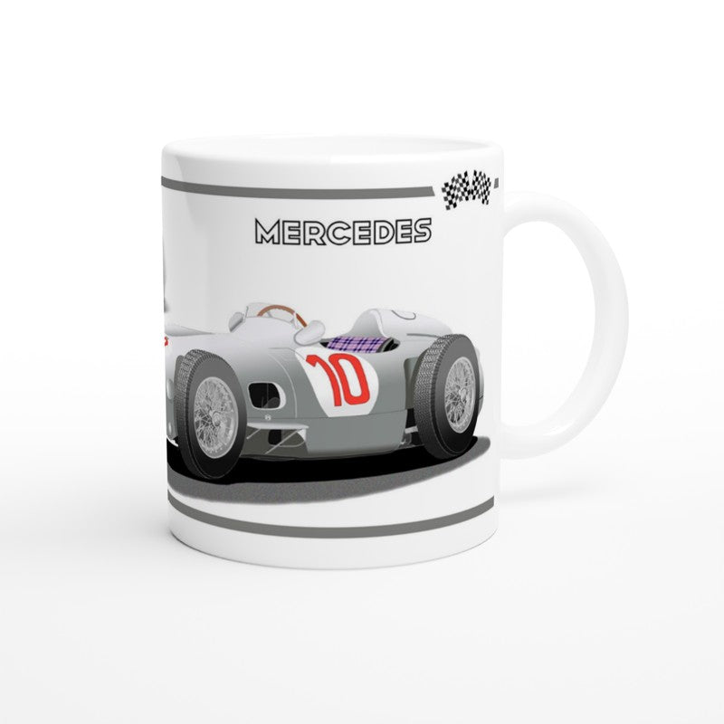 Mercedes W196 Fangio F1 Motor Racing  Art Mug