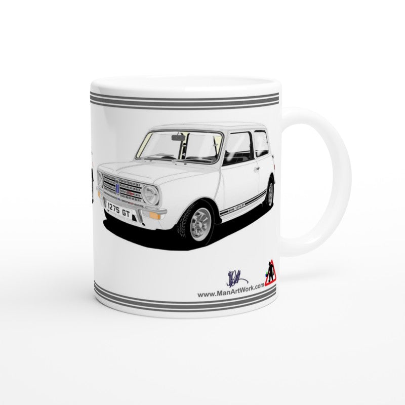 Mini 1275GT in White Art Mug