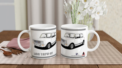 Mini 1275GT in White Art Mug