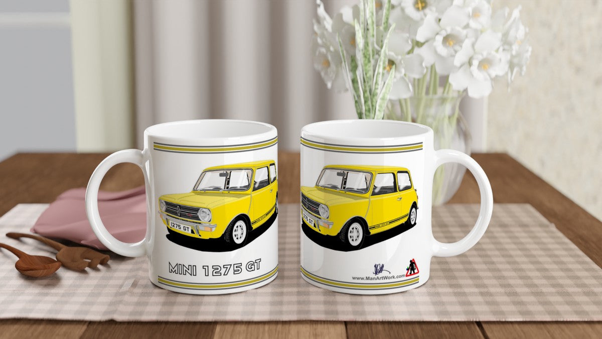 Mini 1275GT in Yellow Art Mug