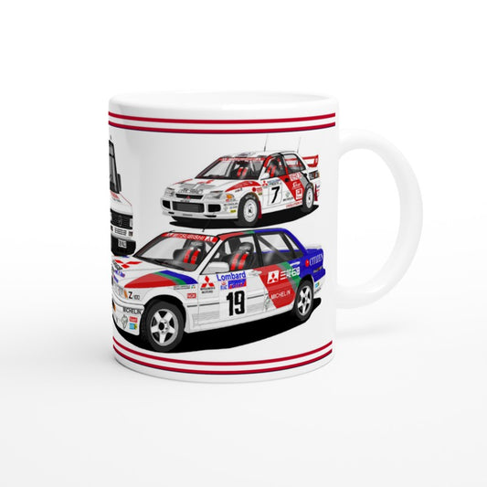 Mitsubishi Galant VR4 and Evo Rally Car Mug 