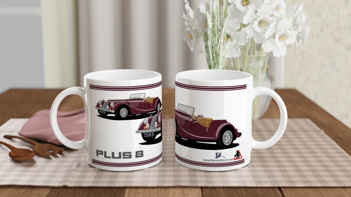 Morgan Plus 8 in Burgundy  Art Mug