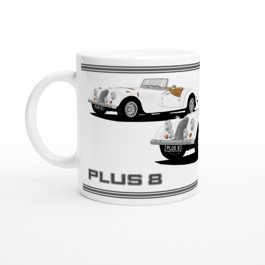 Morgan Plus 8 in White  Art Mug
