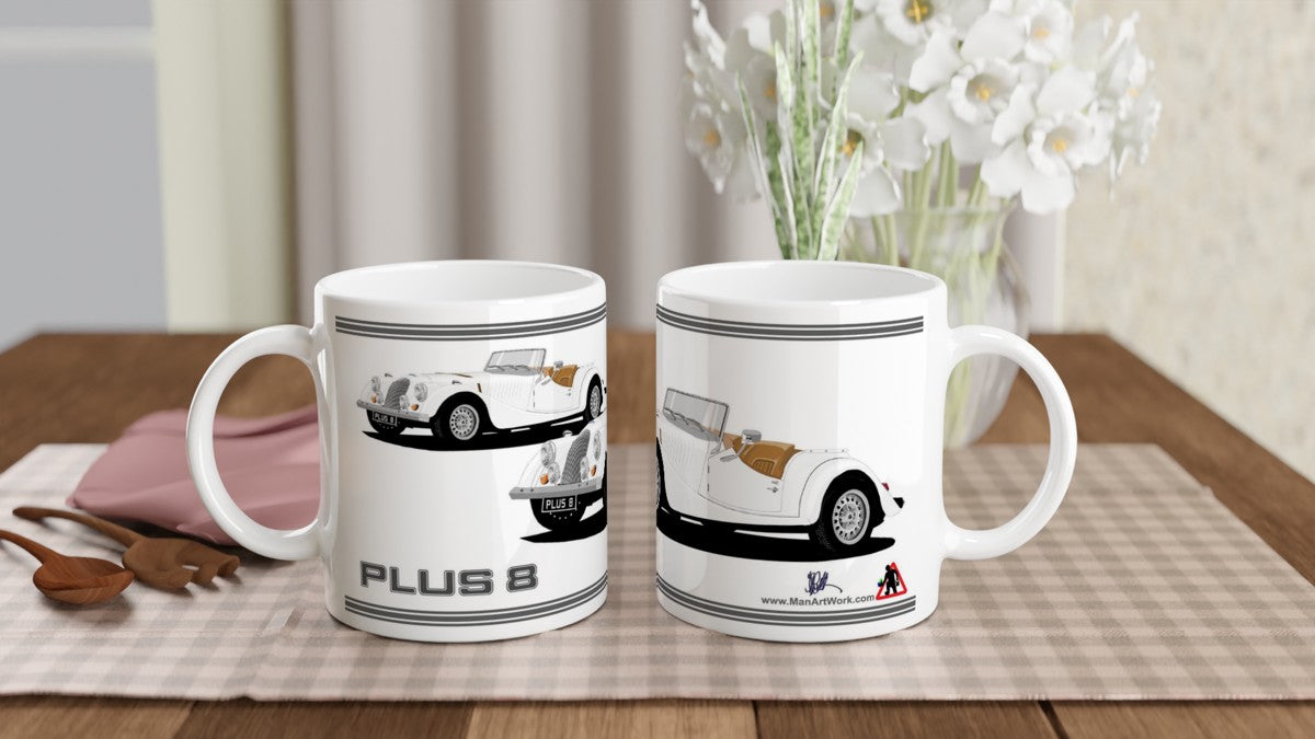 Morgan Plus 8 in White  Art Mug