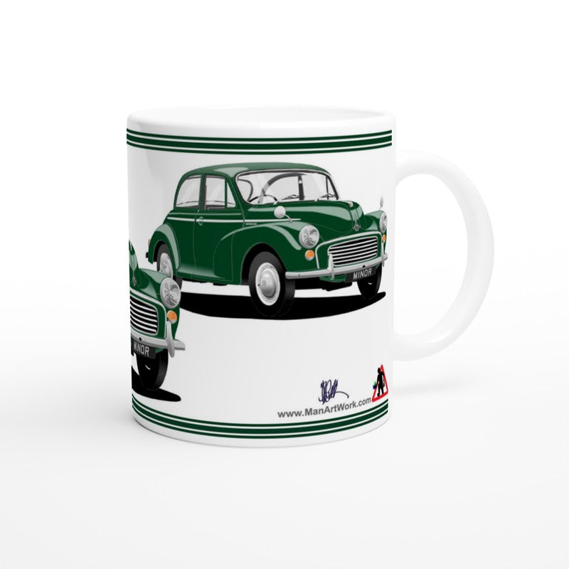 Morris Minor 2 Door Dark Green Art Mug