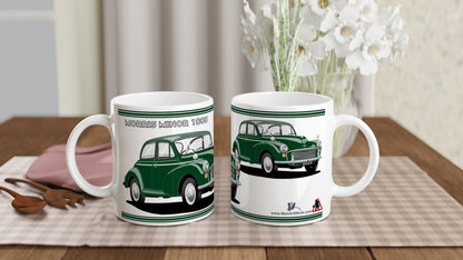 Morris Minor 2 Door Dark Green Art Mug