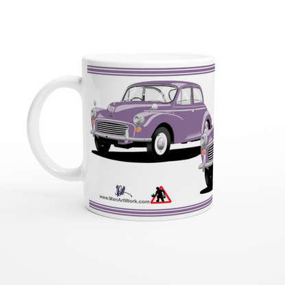 Morris Minor 2 Door Lilac Car Mug