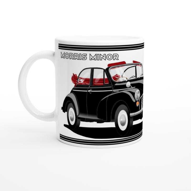 Morris Minor Convertible in Black Art Mug