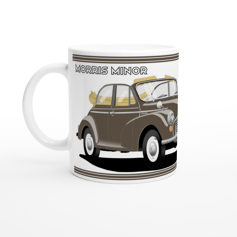 Morris Minor Convertible in Brown Art Mug