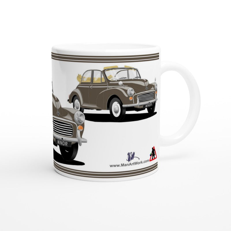 Morris Minor Convertible in Brown Art Mug