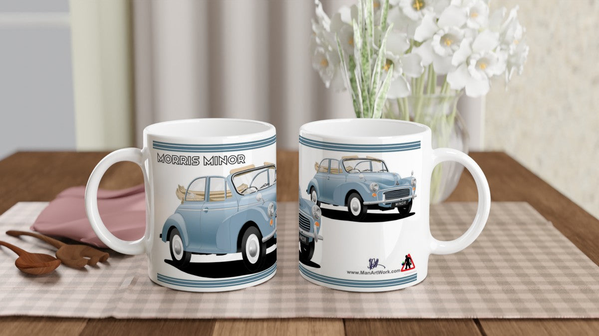 Morris Minor Convertible in Light Blue Art Mug